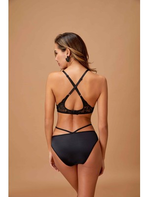 Nurteks Push-Up Destekli Sütyen Takımı Siyah - 75B