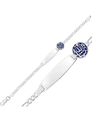 Inure Jewelry Kişiye Özel Maşallah Yazılı Gümüş Çocuk Künyesi
