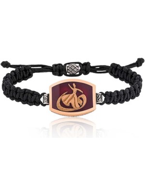 Inure Jewelry Gümüş Semazen Vav Desenli Makrome Erkek Bileklik