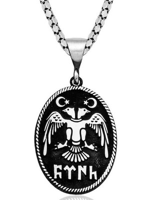 Inure Jewelry Gümüş Çift Başlı Selçuklu Kartalı Kolye