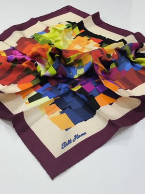 Silkhome Tivil Ipek Eşarp Fırça Darbeleri Modeli Mürdüm 2012-1