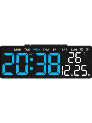 Umotech LED Dijital Masa Saati Büyük Ekran Alarm Tarih Sıcaklık Gösterimi Renkli Dijital Masa Saati