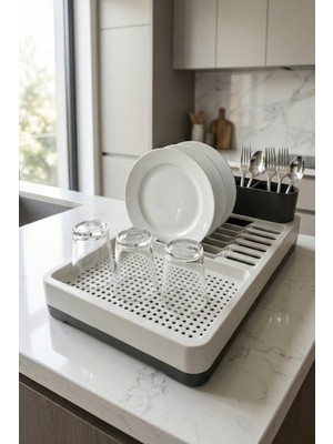 Vivenda Lüx Tezgah Üstü Bulaşıklık - Çift Parçalı Ayrılabilir Tepsili Bulaşıklık (42x26 cm)