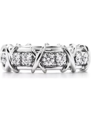 Alsem 925 Ayar Gümüş Detaylı Düğüm Figürlü Taşlı Zarif Kadın Yüzük  , Serenay Baget Taşlı Tam Tur Yüzük