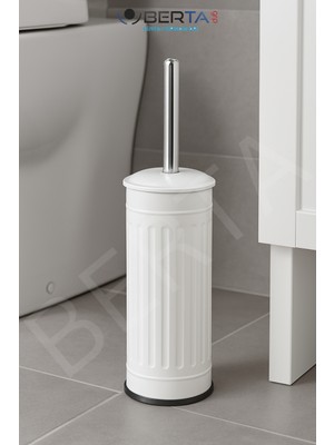 Berta Hijyen Vintage Tuvalet Fırçası Çizgili Paslanmaz Çelik Klozet Fırçası