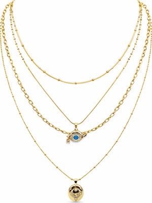 Venüs Design Çelik Çoklu Kolye Seti