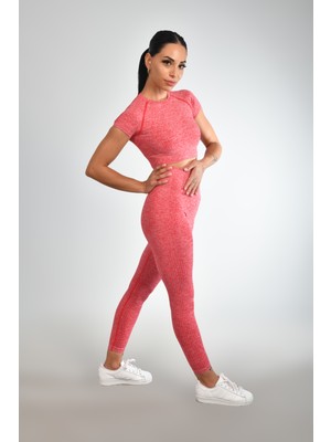 gymphoenix Milano Kırmızı Kısa Kol Tayt Takım