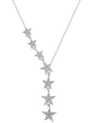 Normadia Parlak Zirkon Taşlı Kayan Yıldızlar Şık Kolye