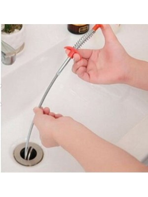 Depolife Kıskaç Tıkalı Lavabo ve Gider Borusu Açma Aparatı Yaylı Esnek Lavabo Açıcı 60CM