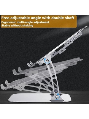 Brf Ht-02 Metal Laptop Standı Yükseklik Ayarlı Fanlı Premium Serisi Notebook Tutucu Alüminyum Yükseltici 10-17 Inch