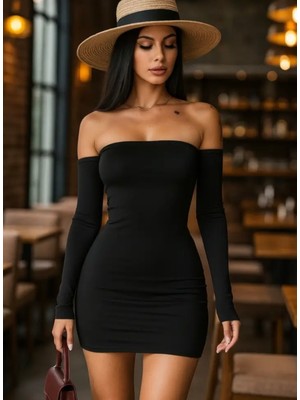 Punix Punıx Özel Seri Düz Renk %100 Pamuk Suprem Yeni Sezon Zarif Straplez Eldivenli Mini Yazlık Kadın Elbise