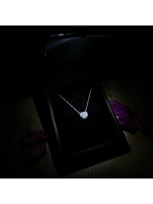 Normadia Işıklı Kalp Kolye, 925 Ayar Gümüş ve Pırlanta Montürlü Şıklık