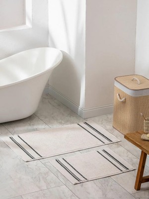 LC Waikiki Çizgili Banyo Paspası Seti 2 Li  (S6)