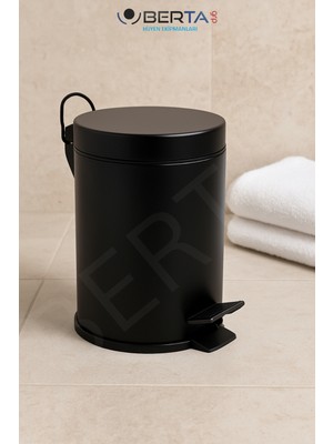 Berta Hijyen Siyah Pedallı Metal Çöp Kovası 3lt Paslanmaz Çelik Iç Kovalı Banyo Tuvalet Mutfak Balkon Ofis