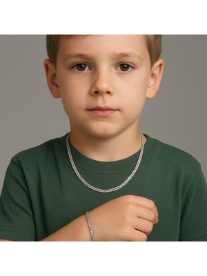 Normadia 316L Çocuk Italyan Model Kolye ve Bileklik Seti, Hipoalerjenik, Kararmaz