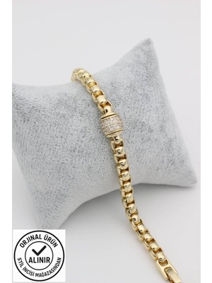 Normadia Zirkon Taşlı Baget Bileklik, Şık ve Zarif Tasarım, 17 cm Uzunluk