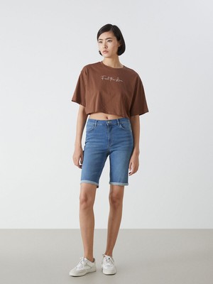 Lc Waikiki Yeni Sezon Bermuda Fit Kadın Jean Şort