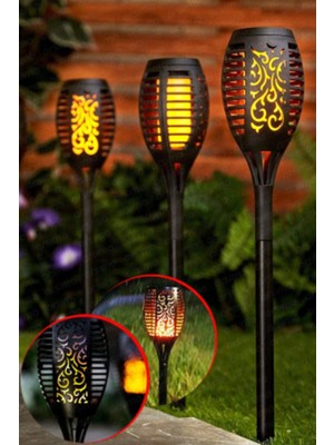 Deco Elit 6 Adet Solar Bahçe Lambası Alev Efektli Güneş Enerjili Aydınlatma 50 cm
