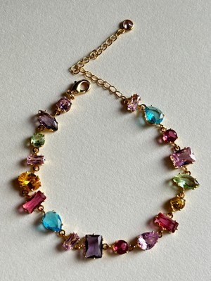 Normadia Renkli Zirkon Taşlı Çelik Kadın Bileklik, Şık ve Yeni Sezon Takı