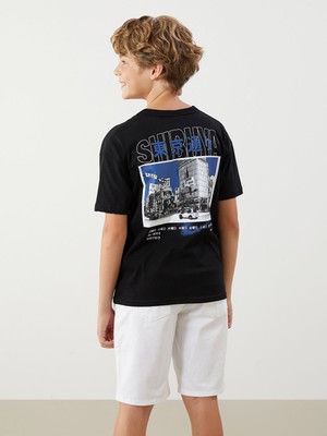 Lc Waikiki Yeni Sezon Bisiklet Yaka Tokyo Baskılı Erkek Çocuk Tişört