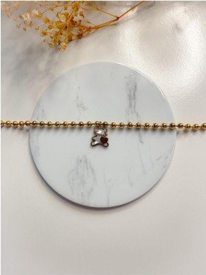 Normadia Sedefli Çelik Teddy Bear Bileklik, Şık ve Zarif Takı Tasarımı