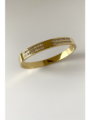 Normadia Şık ve Dayanıklı Taşlı Çelik Kelepçe Bileklik, Tarzınıza Zarafet Katın