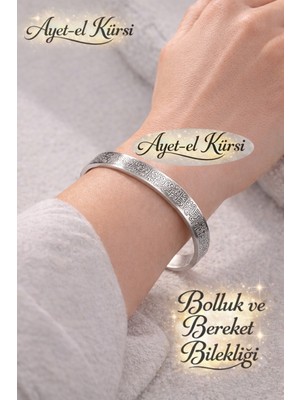 Normadia Gümüş Paslanmaz Çelik Ayetel Kürsi Bileklik, Şık ve Ayarlanabilir Tasarım
