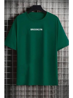 Amor Man Büyük Beden Özel Tasarım Brooklyn Baskılı %100 Pamuk Yeni Sezon Battal Erkek T-Shırt