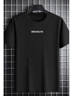 Amor Man Büyük Beden Özel Tasarım Brooklyn Baskılı %100 Pamuk Yeni Sezon Battal Erkek T-Shırt