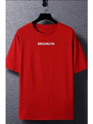 Amor Man Büyük Beden Özel Tasarım Brooklyn Baskılı %100 Pamuk Yeni Sezon Battal Erkek T-Shırt