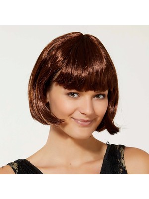 Buğz Kahverengi Parti Peruğu Küt Saç