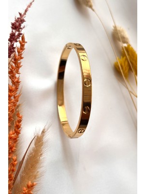 Normadia Şık Kadın Çelik Bileklik, Paslanmaz ve Altın Kaplama Tasarım
