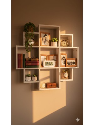 Rafixa Modern Geometrik Duvar Rafı Model 140