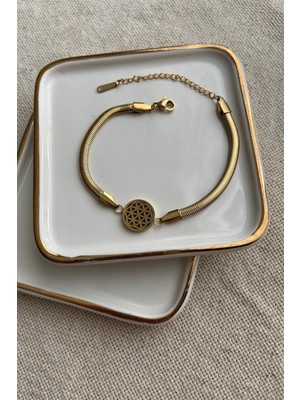 Normadia Şık Çelik Çiçek Bileklik, Zarif ve Dayanıklı Takı Tasarımı