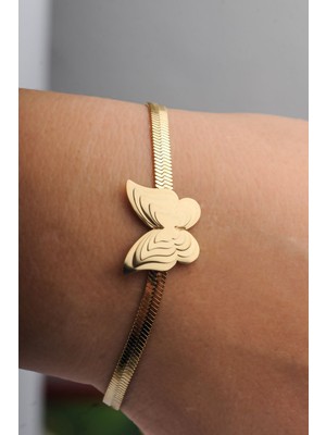 Normadia Şık Paslanmaz Çelik Bileklik, Altın Kaplama Görünümü, Dayanıklı Tasarım