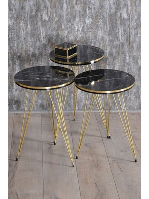 Zigon Sehpa Çift Gold Bendir Tel