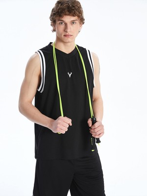 Lc Waikiki Yeni Sezon Bisiklet Yaka Baskılı Erkek Kolsuz Tişört