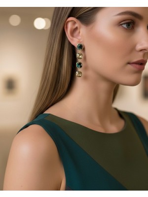 Kmod Life Taşlı Sallantılı Çelik Küpe