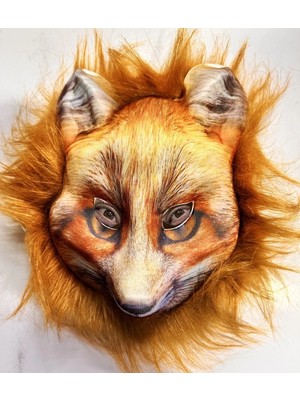 Buğz Kahverengi Peluş Saçlı Tilki Maskesi Mega Peluş 29 No