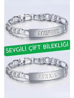 Normadia Kişiye Özel 2'li Sevgili Çelik Bileklik Seti, Şık ve Anlamlı Hediye