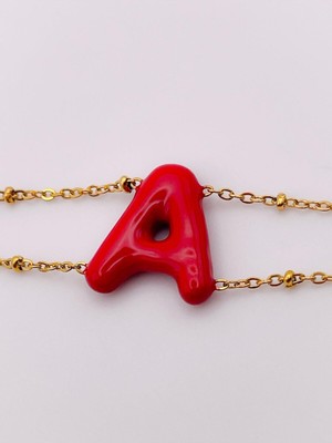 Normadia Renkli Balon Harf Çelik Bileklik, Şık ve Eğlenceli Takı Seçeneği