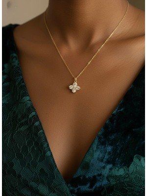 Normadia Kadın 316L Çelik Dönen Stres Figürlü Gold Renk Kolye