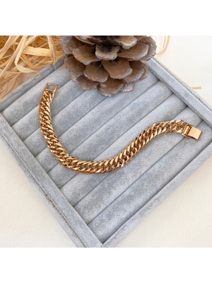 Normadia Kalın Örme Çelik Zincir Bileklik, Vip Seri, Yüksek Kalite