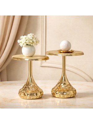 Valda Home 2 Li Dövme Gold Sehpa