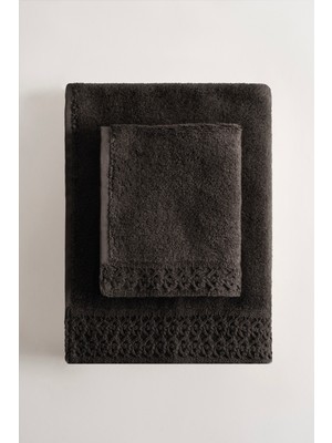 Cadeluz Lugo Pima Pamuk Antrasit Havlu Seti