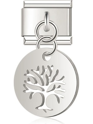 Normadia Italyan Paslanmaz Çelik Ağaç 9mm Charm, Şık ve Zarif Takı Aksesuarı