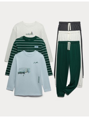 Marks & Spencer 3’lü Desenli Çocuk Pijama Seti (6-16 Yaş)