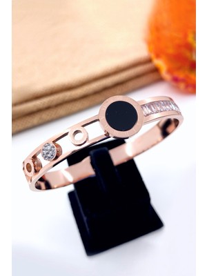 Normadia Şık Rose Renk Çelik Kelepçe Bileklik, Zarif ve Dayanıklı Takı