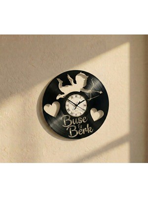 Craftverse Sevgililer Günü Hediyesi Cupido (Eros) Temalı Kişiye Özel Isimli Plak Saat