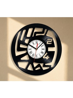 Craftverse Live Love Laugh Modern Soyut Tasarım Geri Dönüşüm El Emeği Plak Duvar Saati